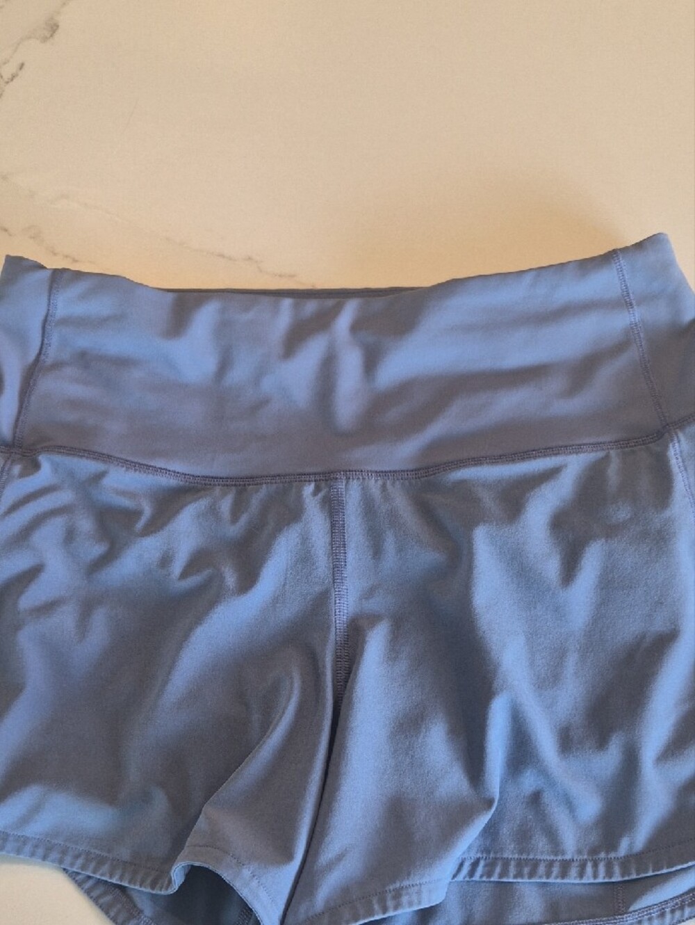 Lululemon Light Periwinkle Activewear Set - Cropped Sports Bra & Shorts - Picture 3 of 9
